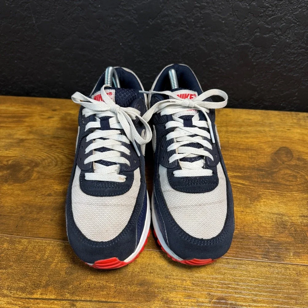 Nike Air Max 90 DM0029-400 Navy Canvas Running Shoes Mens 7.5